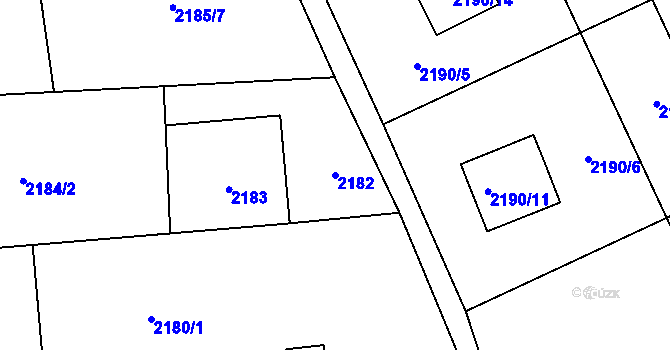 Parcela st. 2182 v KÚ Libušín, Katastrální mapa