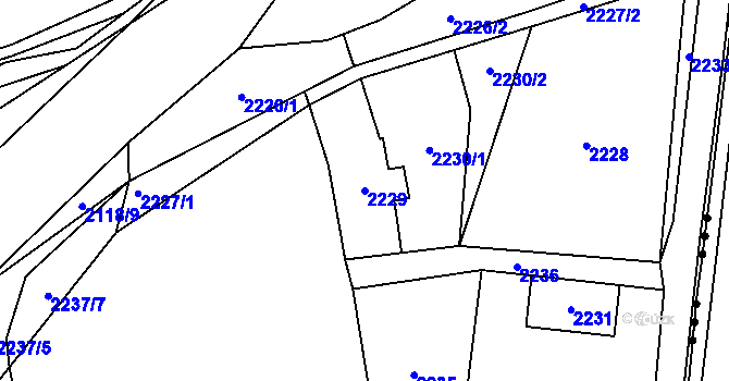Parcela st. 2229 v KÚ Libušín, Katastrální mapa