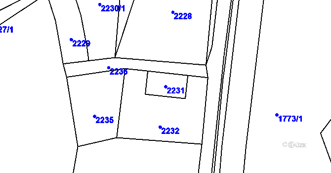 Parcela st. 2231 v KÚ Libušín, Katastrální mapa