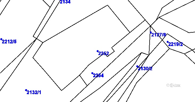 Parcela st. 2252 v KÚ Libušín, Katastrální mapa
