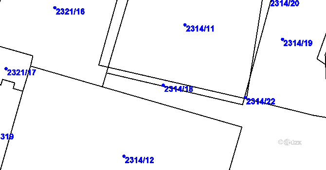 Parcela st. 2314/18 v KÚ Libušín, Katastrální mapa