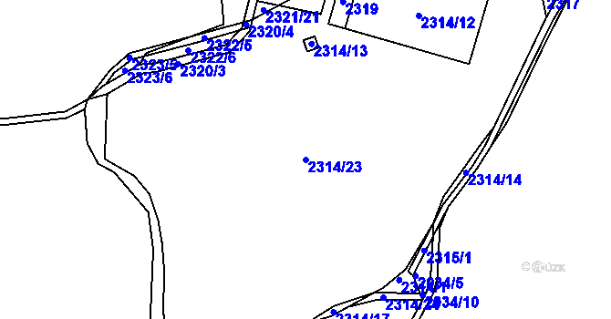 Parcela st. 2314/23 v KÚ Libušín, Katastrální mapa