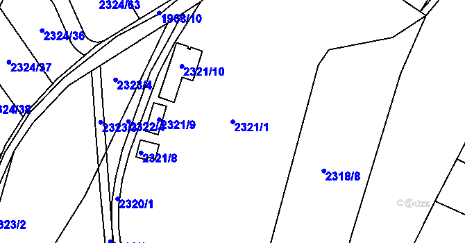 Parcela st. 2321/1 v KÚ Libušín, Katastrální mapa