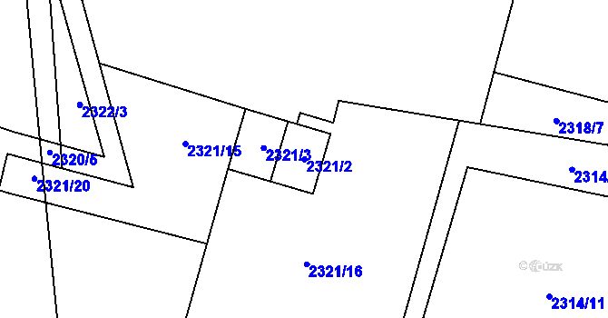 Parcela st. 2321/2 v KÚ Libušín, Katastrální mapa
