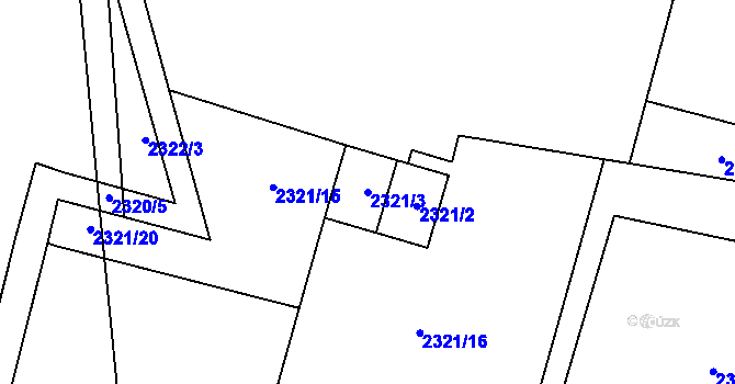 Parcela st. 2321/3 v KÚ Libušín, Katastrální mapa