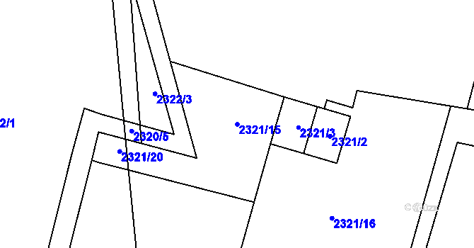 Parcela st. 2321/15 v KÚ Libušín, Katastrální mapa