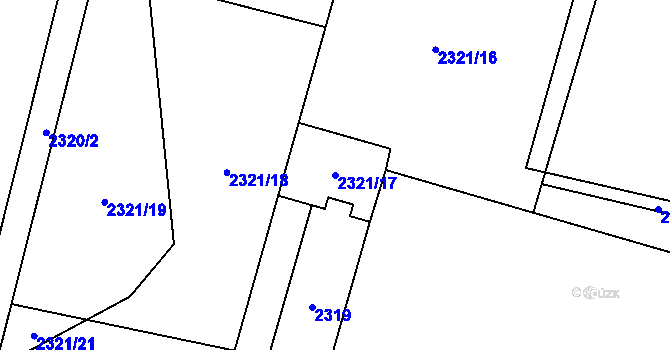 Parcela st. 2321/17 v KÚ Libušín, Katastrální mapa