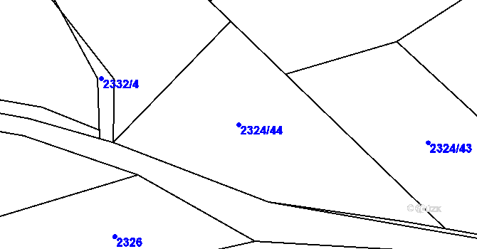 Parcela st. 2324/44 v KÚ Libušín, Katastrální mapa