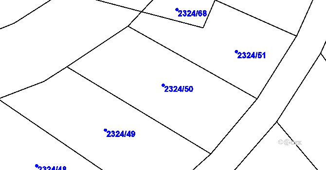 Parcela st. 2324/50 v KÚ Libušín, Katastrální mapa