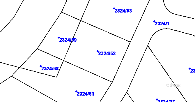 Parcela st. 2324/52 v KÚ Libušín, Katastrální mapa