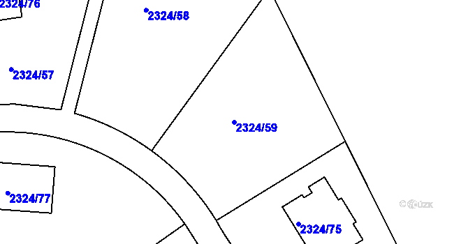 Parcela st. 2324/59 v KÚ Libušín, Katastrální mapa