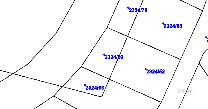 Parcela st. 2324/69 v KÚ Libušín, Katastrální mapa