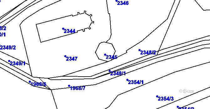 Parcela st. 2345 v KÚ Libušín, Katastrální mapa
