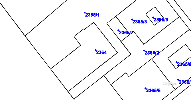 Parcela st. 2364 v KÚ Libušín, Katastrální mapa