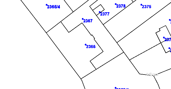 Parcela st. 2366 v KÚ Libušín, Katastrální mapa