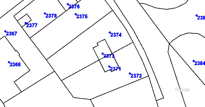 Parcela st. 2373 v KÚ Libušín, Katastrální mapa