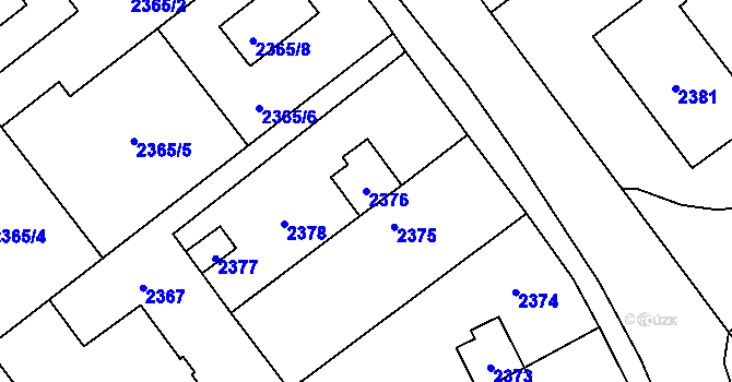 Parcela st. 2376 v KÚ Libušín, Katastrální mapa