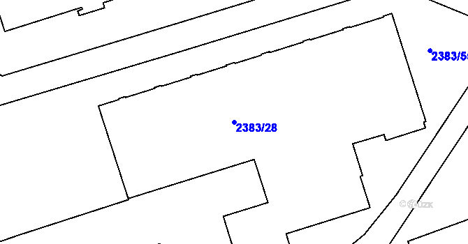Parcela st. 2383/28 v KÚ Libušín, Katastrální mapa