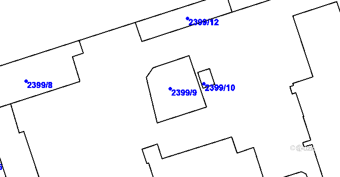 Parcela st. 2399/9 v KÚ Libušín, Katastrální mapa
