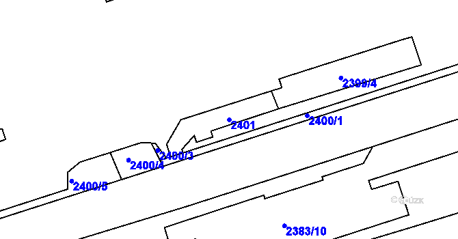 Parcela st. 2401 v KÚ Libušín, Katastrální mapa