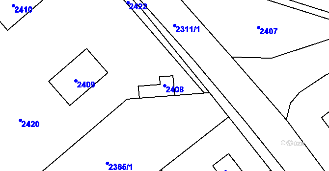 Parcela st. 2408 v KÚ Libušín, Katastrální mapa