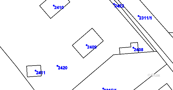 Parcela st. 2409 v KÚ Libušín, Katastrální mapa