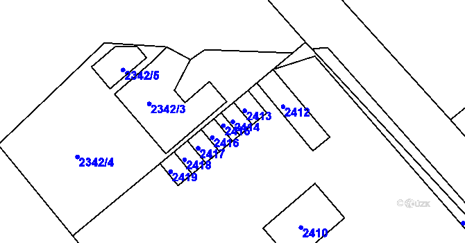 Parcela st. 2414 v KÚ Libušín, Katastrální mapa