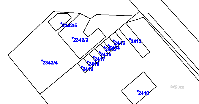 Parcela st. 2416 v KÚ Libušín, Katastrální mapa