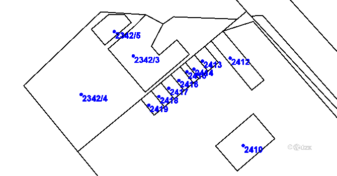 Parcela st. 2417 v KÚ Libušín, Katastrální mapa