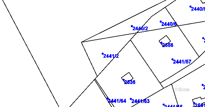Parcela st. 2441/2 v KÚ Libušín, Katastrální mapa