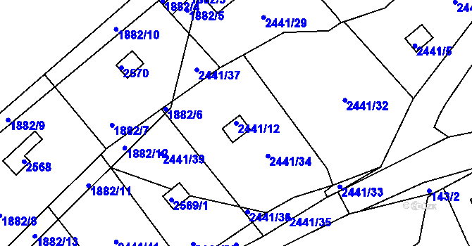 Parcela st. 2441/12 v KÚ Libušín, Katastrální mapa