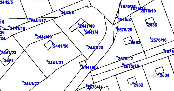 Parcela st. 2441/20 v KÚ Libušín, Katastrální mapa