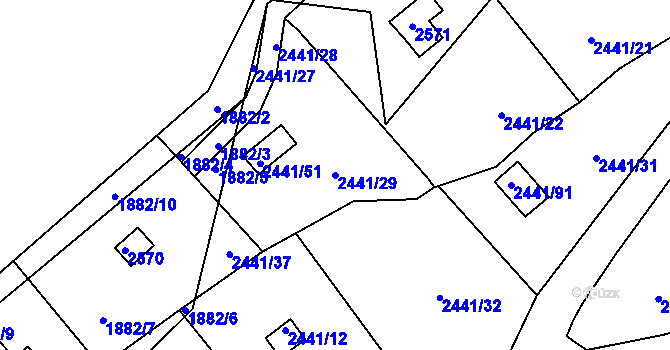 Parcela st. 2441/29 v KÚ Libušín, Katastrální mapa