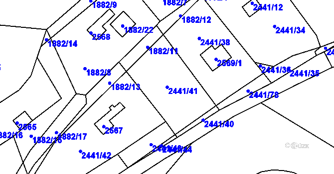 Parcela st. 2441/41 v KÚ Libušín, Katastrální mapa