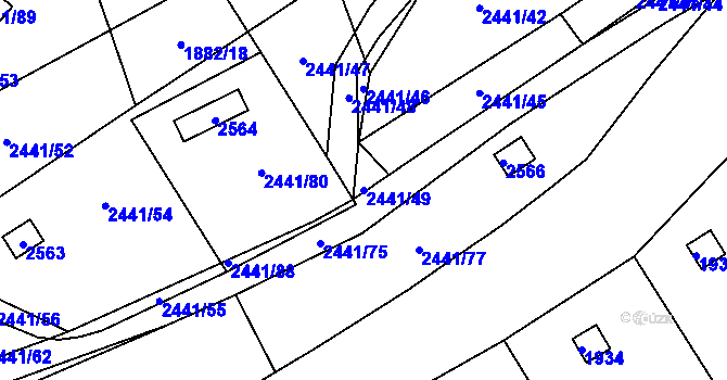 Parcela st. 2441/49 v KÚ Libušín, Katastrální mapa