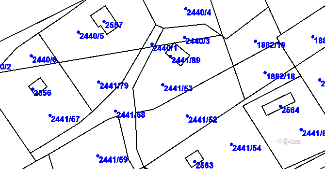 Parcela st. 2441/53 v KÚ Libušín, Katastrální mapa