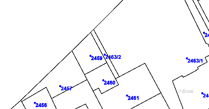 Parcela st. 2463/2 v KÚ Libušín, Katastrální mapa