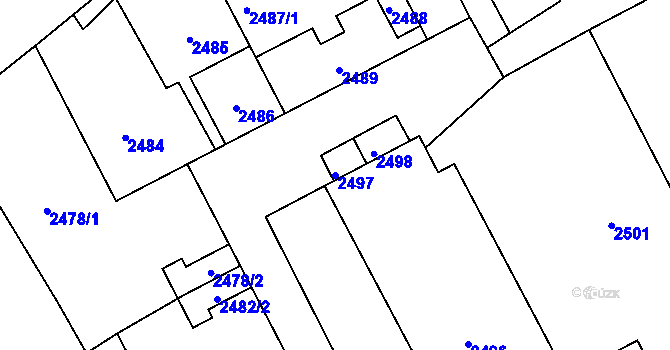 Parcela st. 2497 v KÚ Libušín, Katastrální mapa