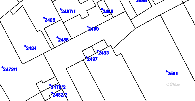 Parcela st. 2498 v KÚ Libušín, Katastrální mapa