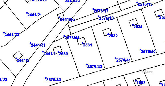 Parcela st. 2531 v KÚ Libušín, Katastrální mapa