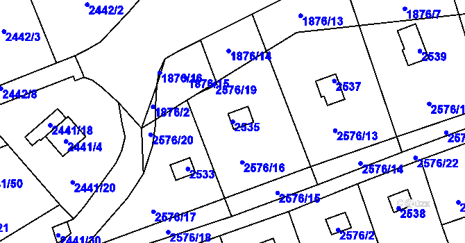 Parcela st. 2535 v KÚ Libušín, Katastrální mapa