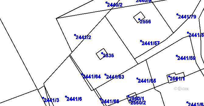 Parcela st. 2536 v KÚ Libušín, Katastrální mapa