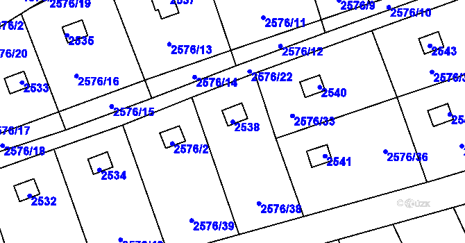 Parcela st. 2538 v KÚ Libušín, Katastrální mapa