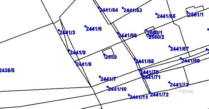 Parcela st. 2559 v KÚ Libušín, Katastrální mapa