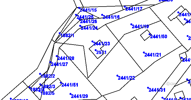 Parcela st. 2571 v KÚ Libušín, Katastrální mapa