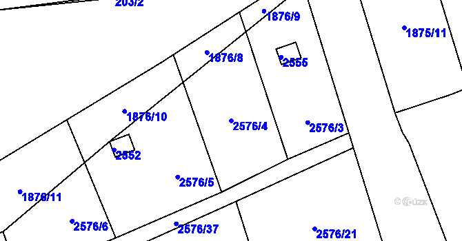 Parcela st. 2576/4 v KÚ Libušín, Katastrální mapa