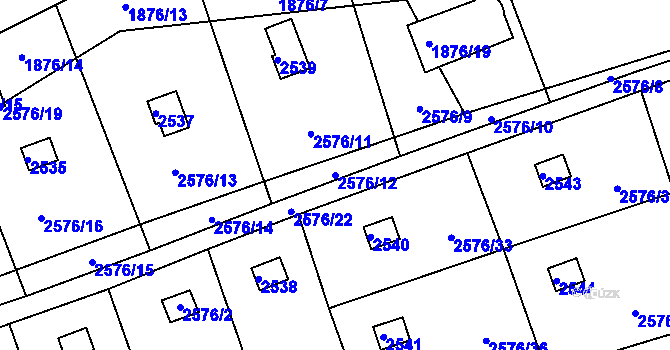 Parcela st. 2576/12 v KÚ Libušín, Katastrální mapa