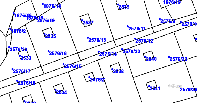 Parcela st. 2576/14 v KÚ Libušín, Katastrální mapa