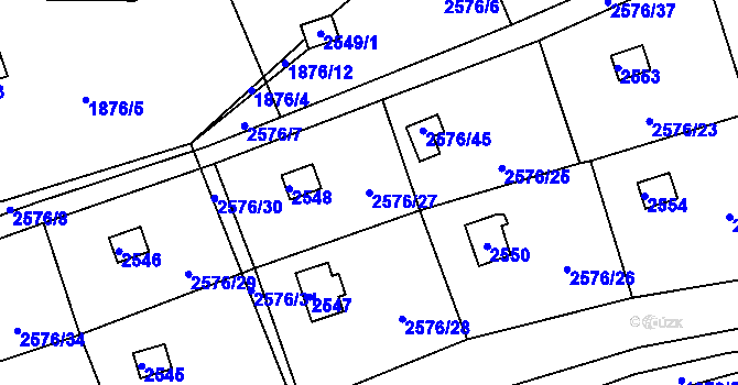 Parcela st. 2576/27 v KÚ Libušín, Katastrální mapa