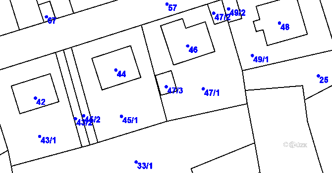 Parcela st. 47/3 v KÚ Libušín, Katastrální mapa